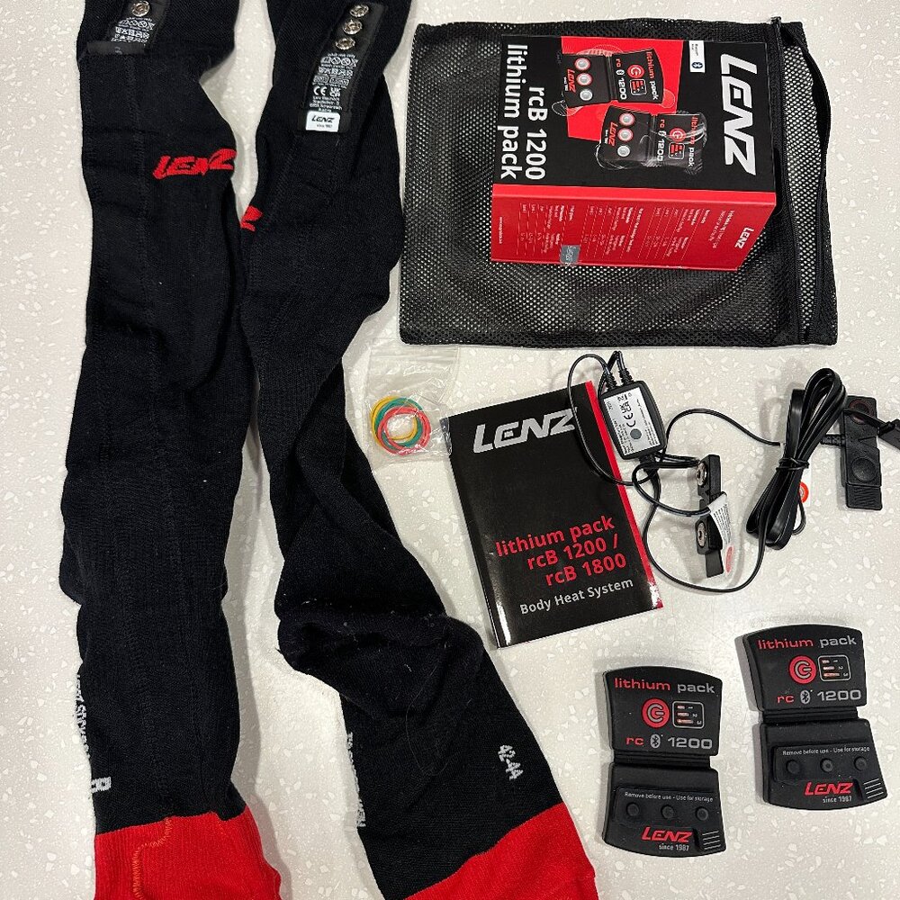 LENZ heated socks 6.1 lithium rechargeable battery powered SKI EU size 42-44